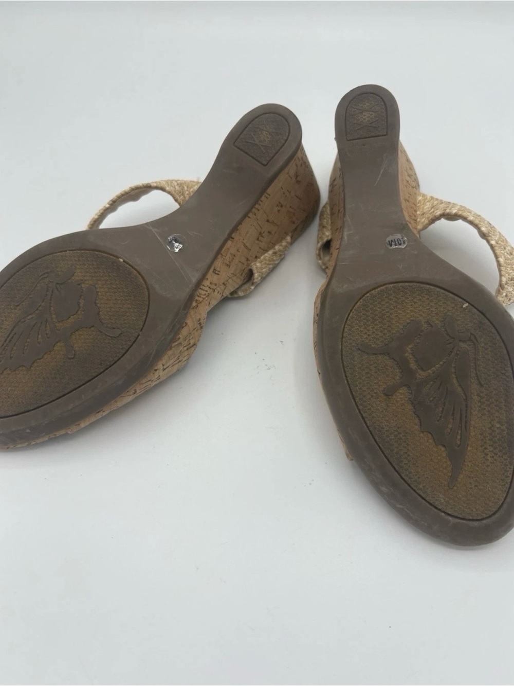 Coach And Four Women's Wedge Sandals Woven Natural Cork Tan Sz 10M - Picture 9 of 11